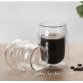 custom hand blown double wall glass coffee cup